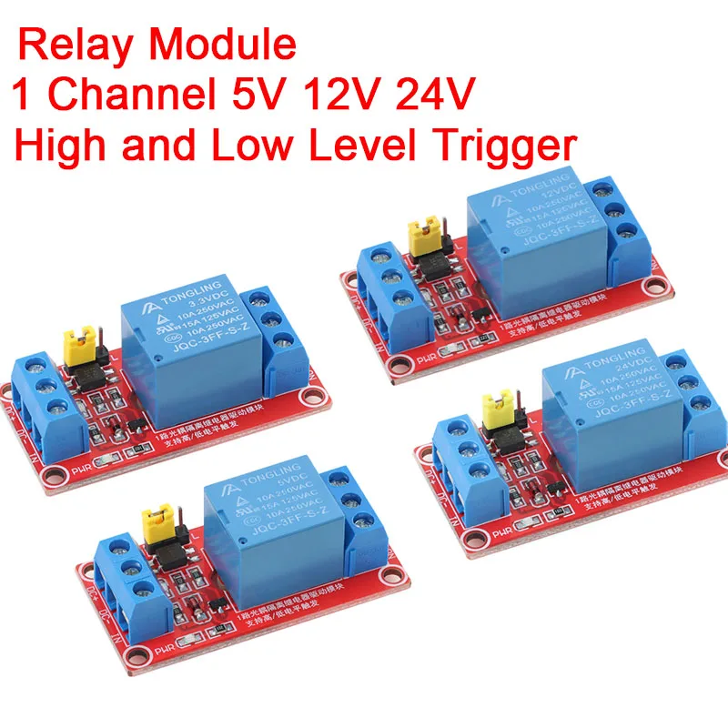 Relay Module 1 Channel 5V 12V 24V Board Shield With Optocoupler Isolation Support High and Low Level Trigger for Arduino