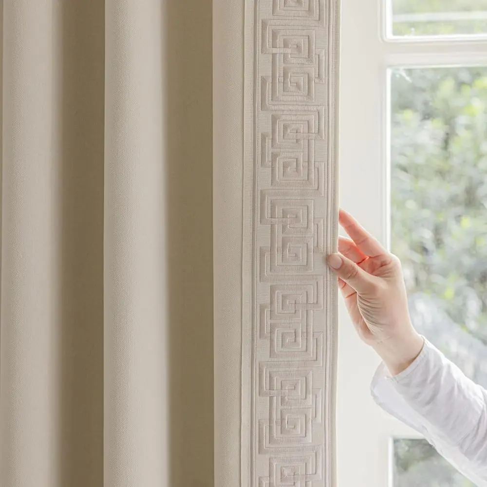 

Curtains with Trim, Pinch Pleat Curtain Design, Room kening Drapes, High-End Designer Curtains or DoRooms Windows (Warm Cream, 5