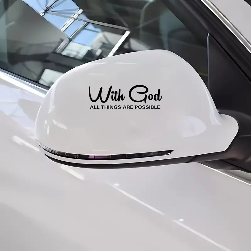 Creative Stickers Walk With God, Everything Is Possible Motorcycle Stickers, Car Styling Motorcycle Window Decals Classic Christ