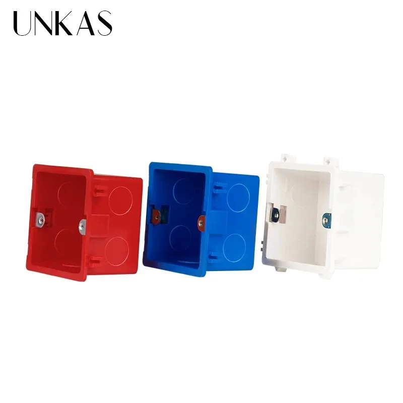 UNKAS High Adjustable Transparent Strength Mounting Internal Cassette for 86 Type Switch and Socket Black Wiring Back Box