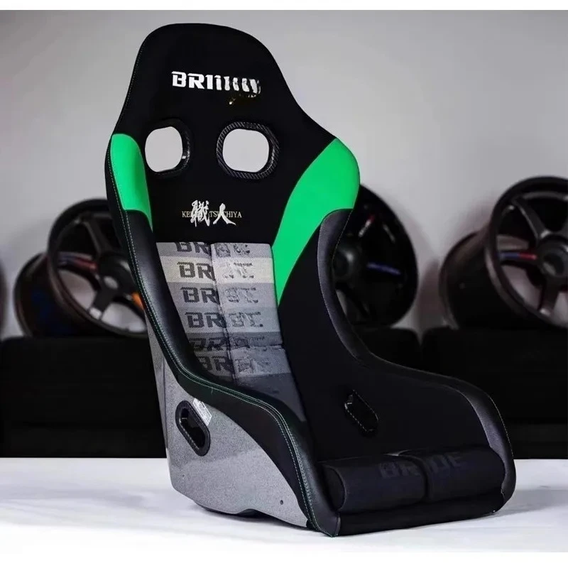 1pc BRIDF ZETA IV Bucket chair Racing seats Silver glitter on the back suede