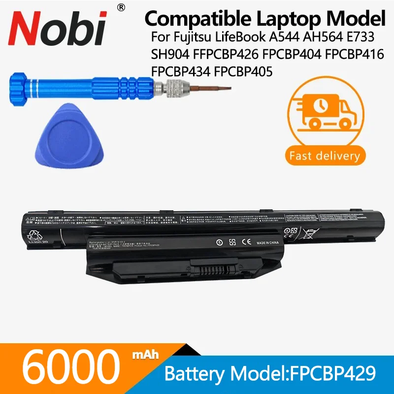 بطارية NOBI-Battery fpcb429 لهواتف ألفا LifeBook ، A544 ، AH564 ، E733 ، SH904 ، FFPCBP426 ، FPCBP404 ، fpcb416 ، FPCBP434 ، fpcb405 ، 72WH