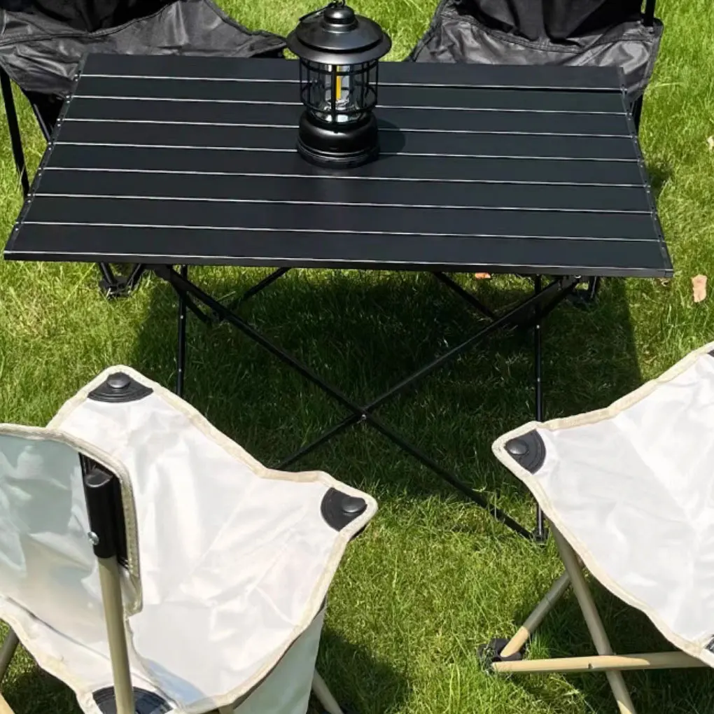 

Metal Compact And Easy Storage Folding Table For Picnic And Camping Maximum 24kg Load Bearing