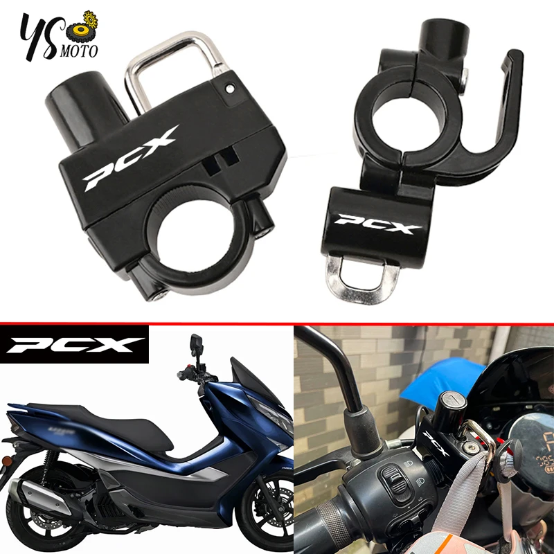 For HONDA PCX 125 150 160 PCX160 PCX150 Motorcycle Fashion Accessories Helmet Pipe Clamp Hook Lock for Moto Anti Theft Fixin