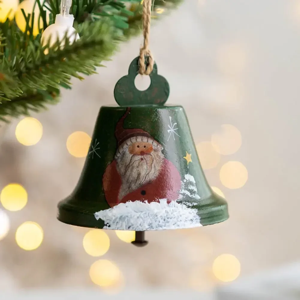 Campane di natale ciondolo in ferro ornamenti dipinti in ferro Vintage decorazione della casa decorazione dell\'albero di natale Jingle in metallo