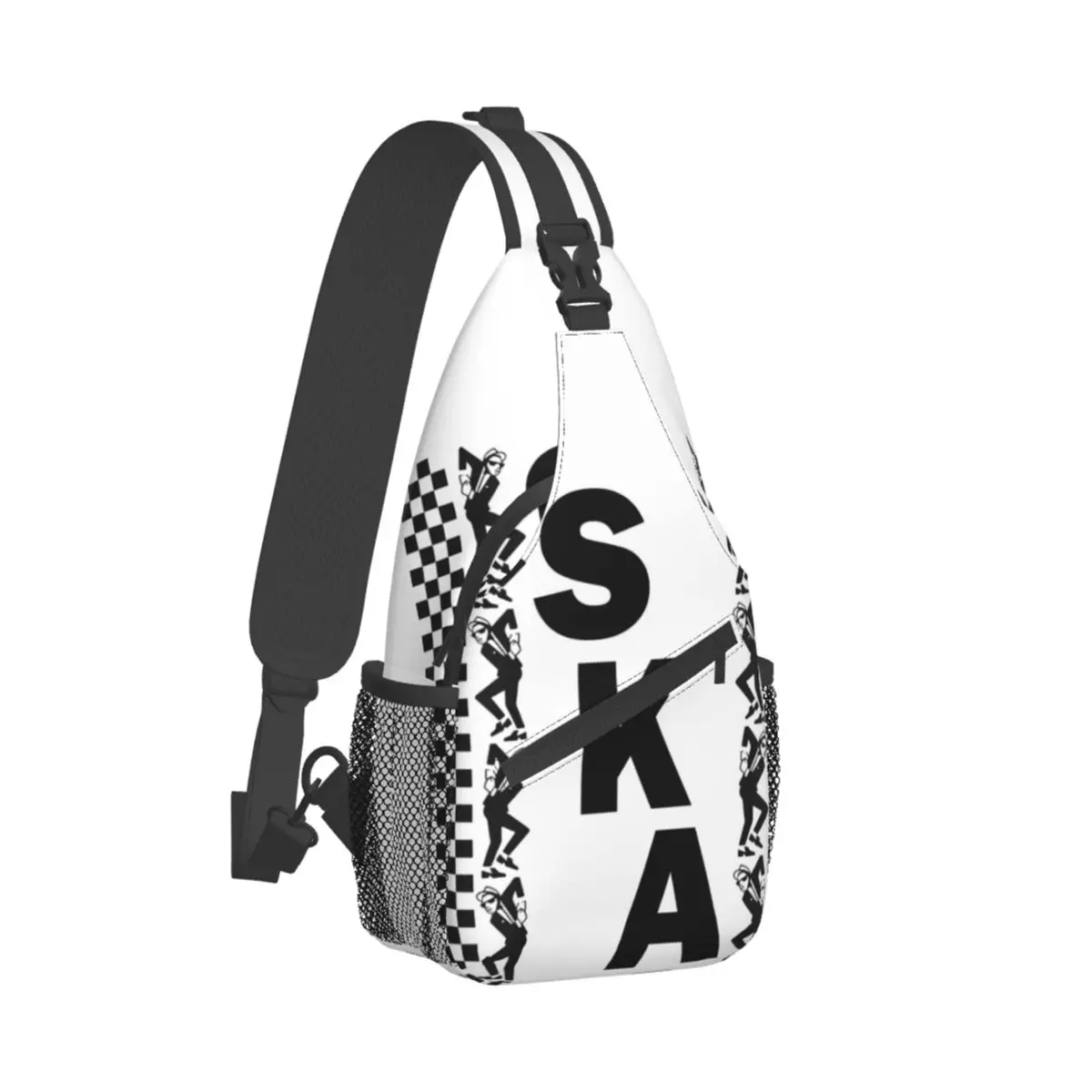 2 Tone Music Rude Boy Ska Skank Dance Small Sling Bags Shoulder Backpack Outdoor Daypacks Punk Rock Two Tone Check Pattern Pack