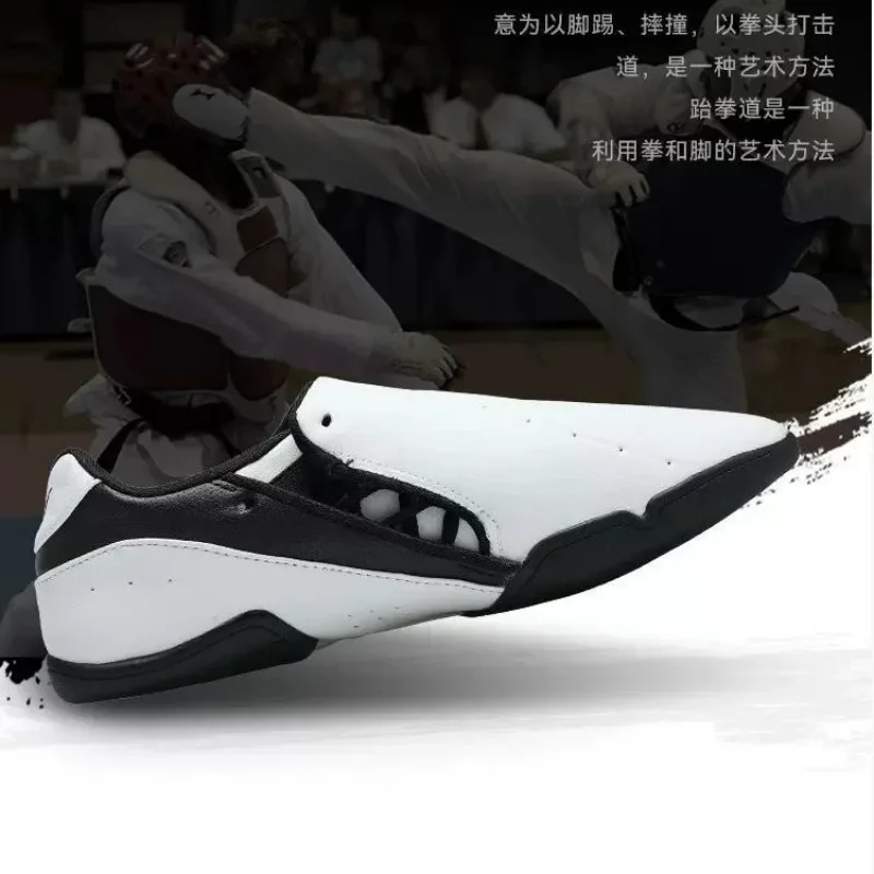 New Professional Taekwondo Shoes Men Women White KungFu Taekwondo Wushu Taichi Shoe Unisex Leather Taiji Shoes For Couples