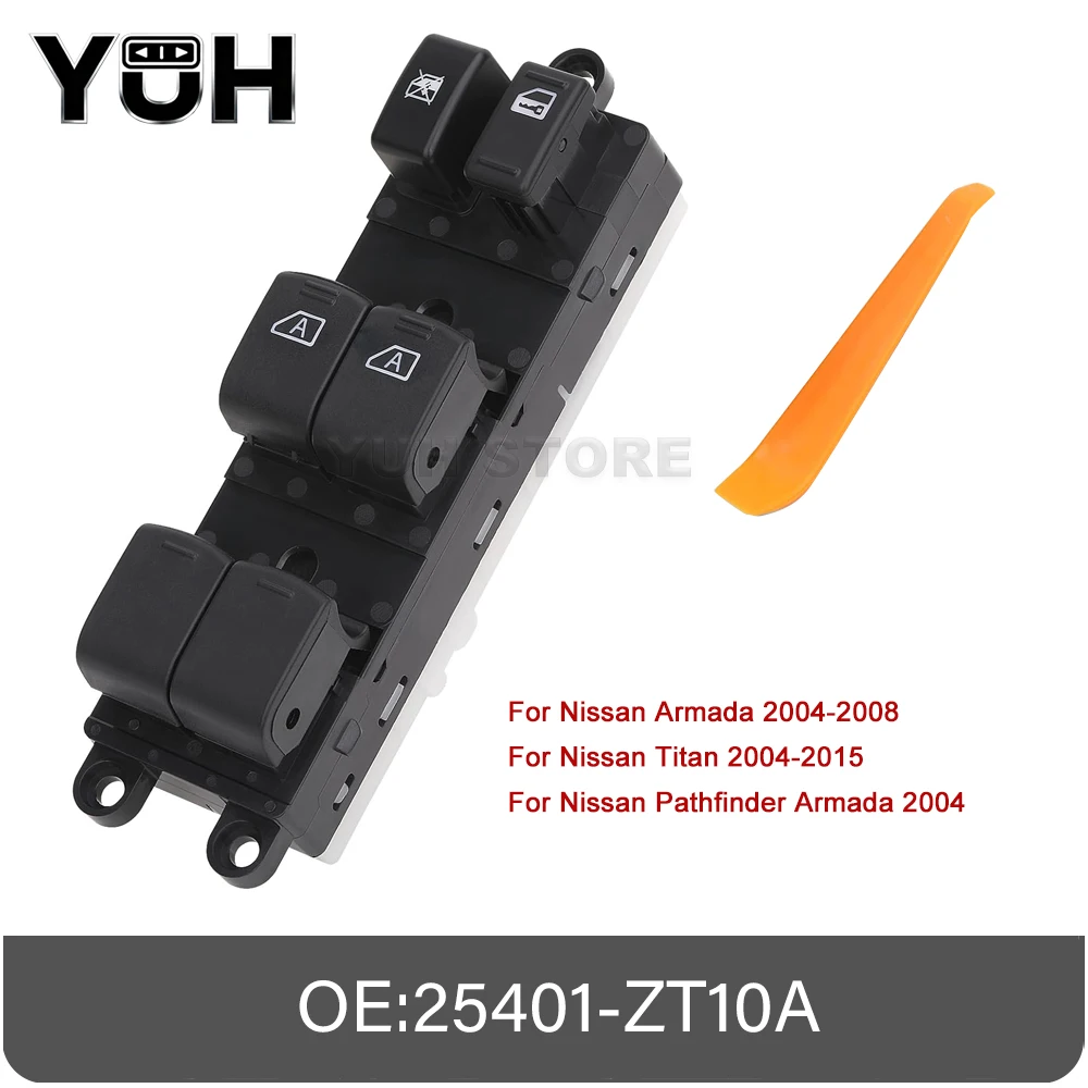日産アルマダ（2004-2008）、タイタン（2004-2015）、パスファインダー、アルマダ用、車用マスターパワーウィンドウスイッチリフターコントロール、25401-zt10a
