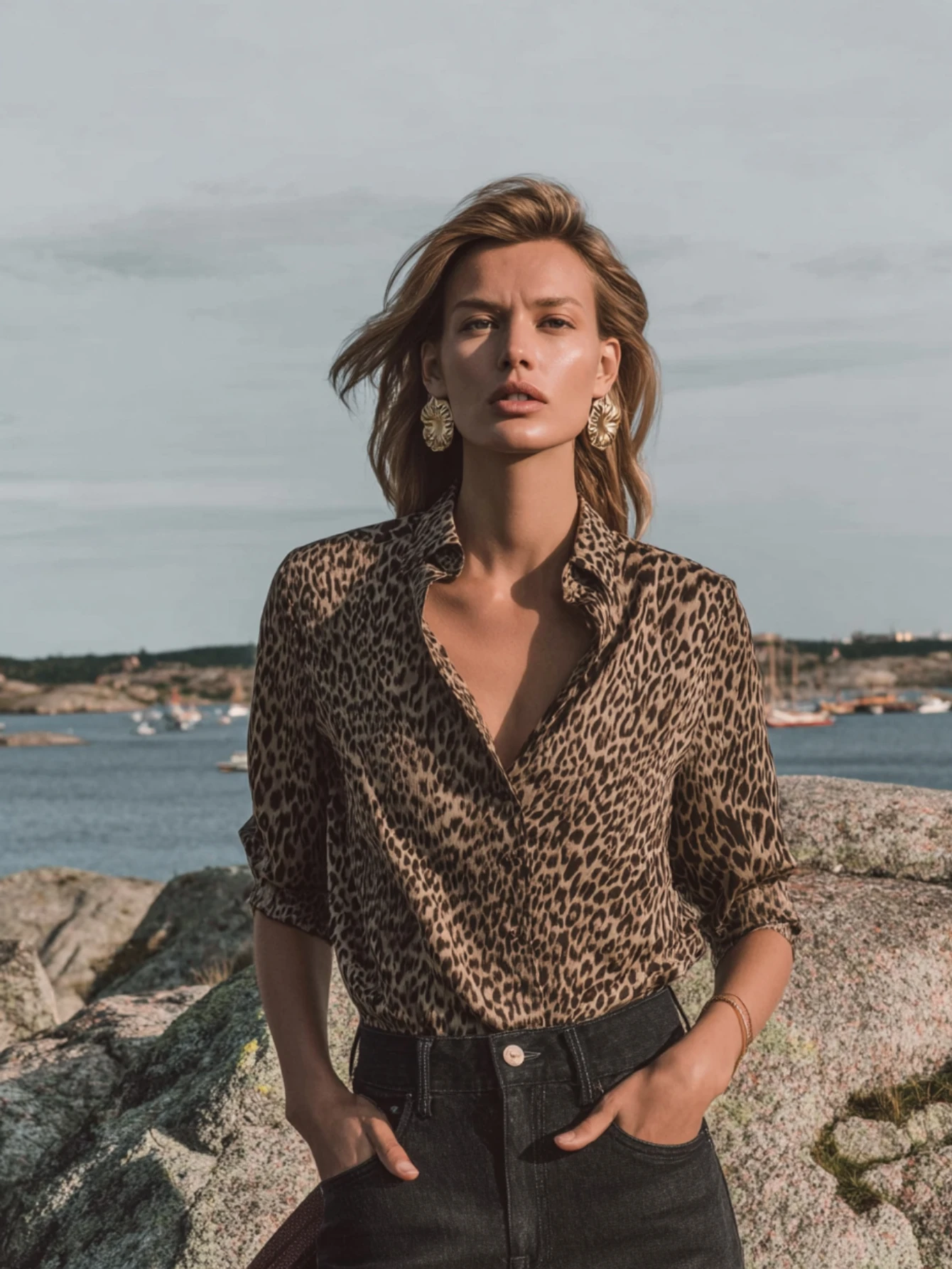 

Mia Muse Boutique Autumn Shirts 2025 Women's Casual Leopard Print Long Sleeve Lapel Button Through Daily Shirts