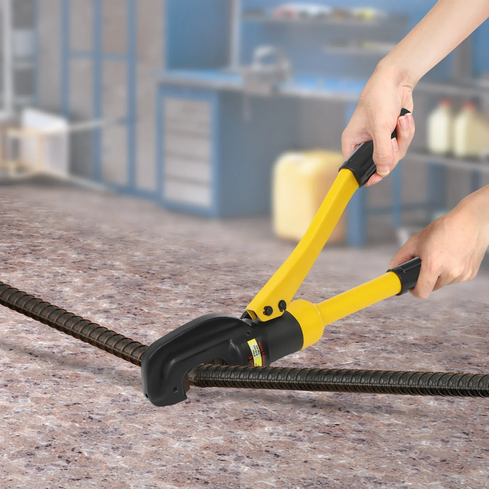 [Hydraulic Rebar Cutter] 1pc Compact Hydraulic Rebar Cutter - 0.2-0.6in Cutting Range - High Strength Portable for Construction