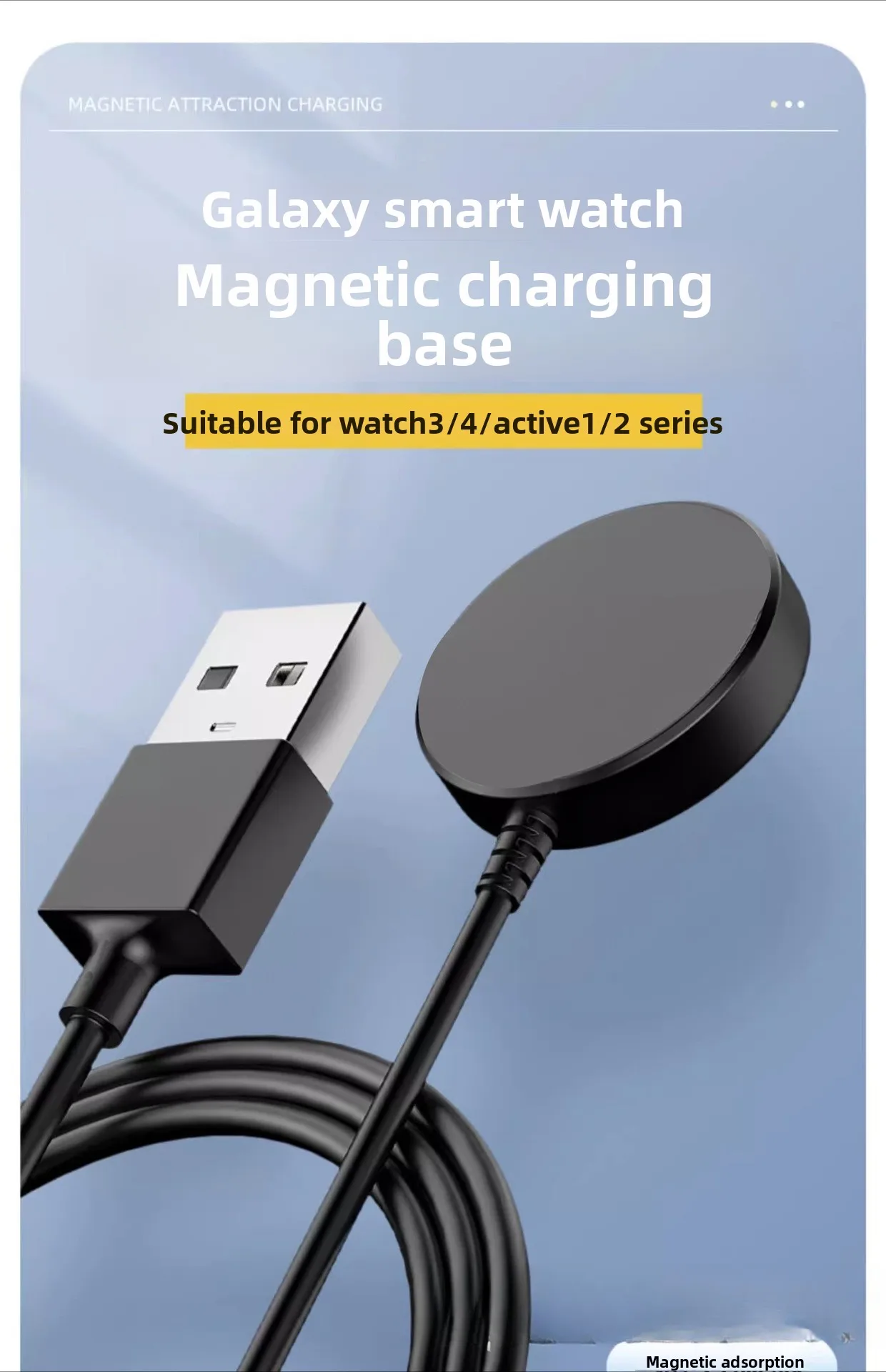 Для Samsung Galaxy Watch 8/7/6/5 Pro/5/4/3 Active1/2 Магнитная беспроводная док-станция для быстрой зарядки Портативная зарядная станция для часов Для Samsung Galaxy Watch 8/7/6/5 Pro/5/4/3 Active1/2 Магнитная беспроводная док-станция для быстрой зарядки Портативная зарядная станция для часов