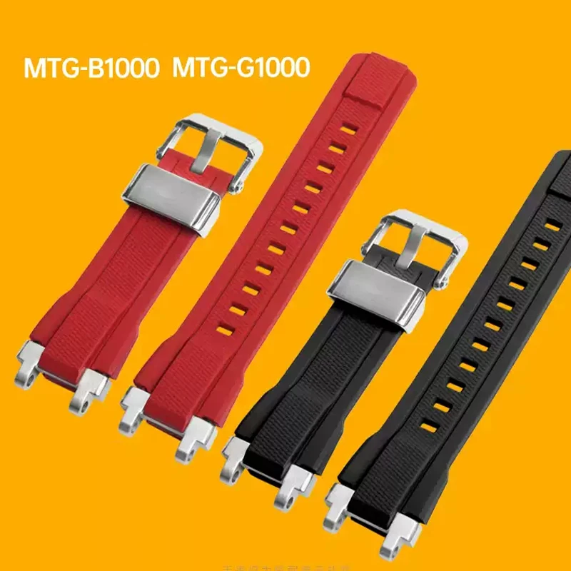 

For Casio G-SHOCK MTG-B1000 G1000 MTGB1000 Fashion Durable Silicone watchband Concave port Men's Sports Rubber Watch Strap Belt