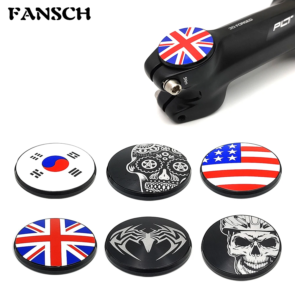 Bike Stem Cap Stem Top Cap 1-1/8 Aluminum Bicycle Headset Top Cap Personalise Headset Cover Stem for MTB BMX Road Bike