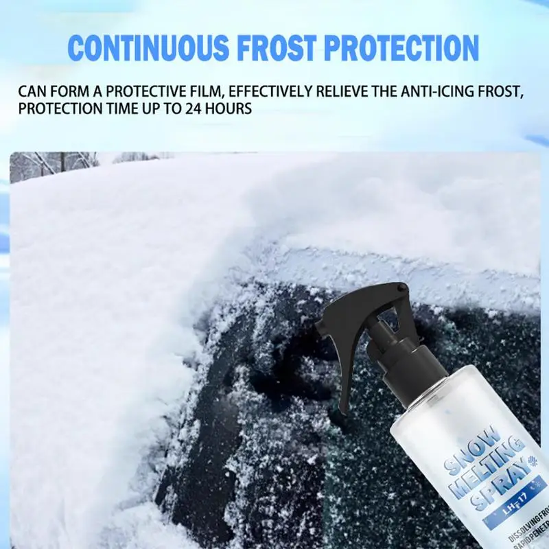 Defrost Spray Windshield 100ml Car Snow Defrosting And Snow Deicing Agent Windscreen Portable Car Glass Snow Melting Agent For