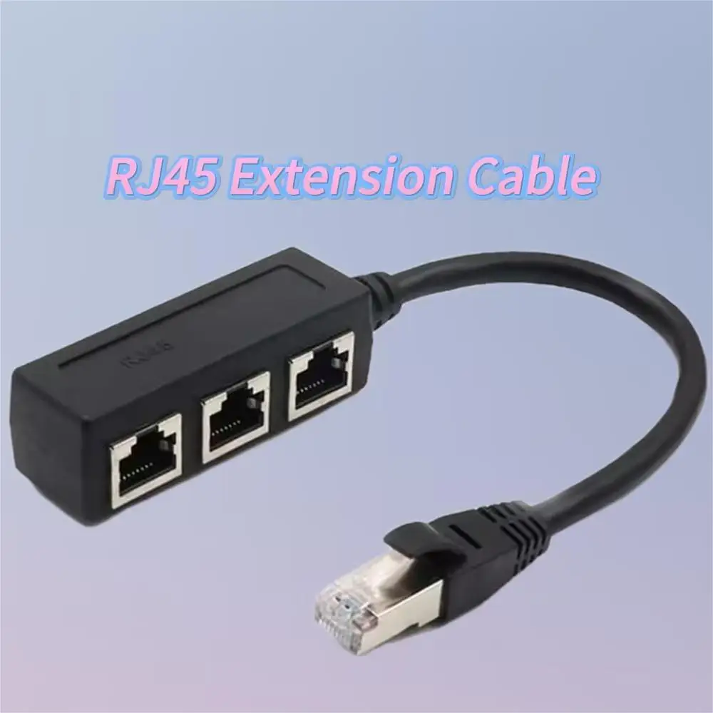 RJ45 Ethernet Cable Splitter Network Adapter Ethernet Splitter 1 to 3 Cable Suitable Super LAN Ethernet Connector Adapter Cat 6