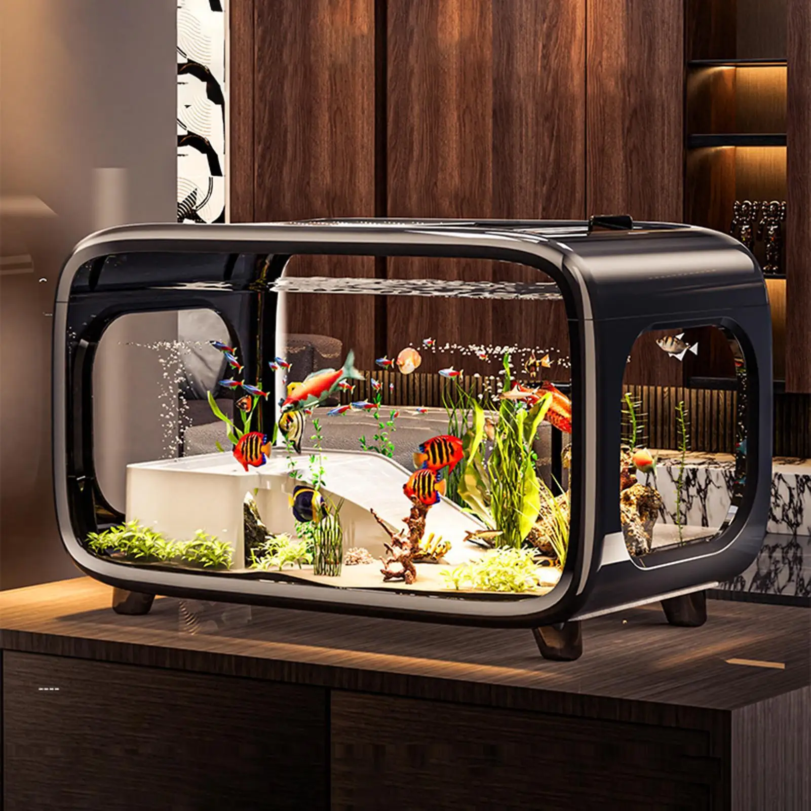 

Прозрачный акриловый аквариум, прозрачный аквариум, устойчивый к падению гидропонный аквариум, украшение дома и пейзаж, декоративный аквариум для черепах