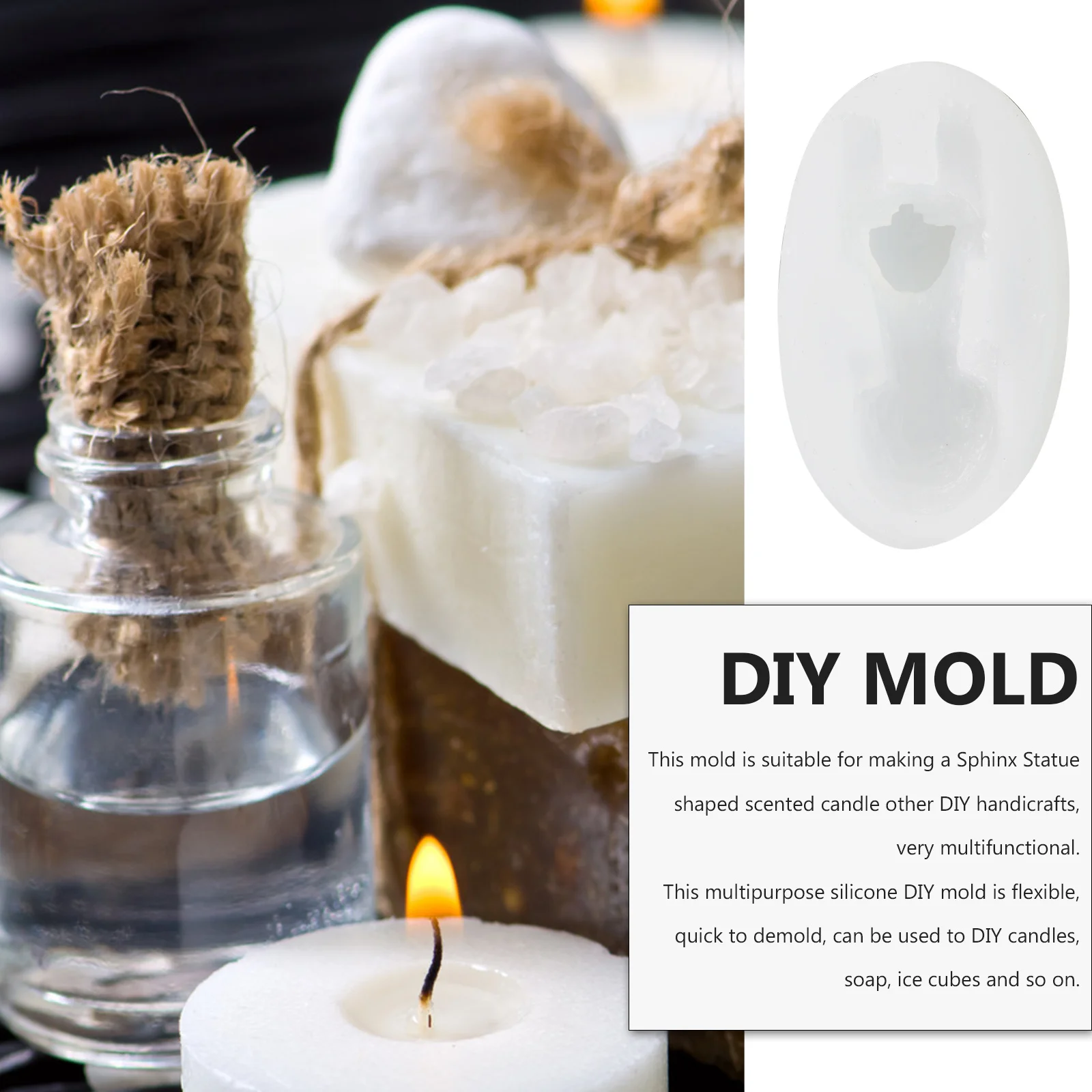 

Flexible Sphinx Statue Silicone Mold for Handmade Soap Making DIY Mould Sphinx Shaped Silicone Mold