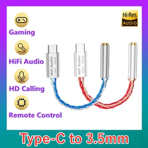 Tipe C ke Jack 3.5 Mm Kabel USB AUX Adaptor Headphone Amp Audio Hi Fi Mikrofon HD untuk Earphone QKZ KZ iPhone16 / 15 Samsung Xiaomi Huawei 10 amplifier dac penjualan terbaik - №