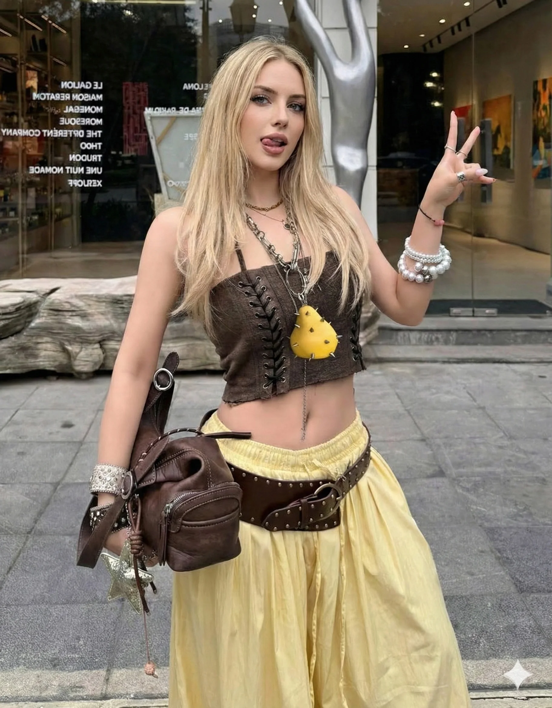 

Simulated Fruit Pendant Charms Accessories Men Women Unique Rivet Goth Punk Pear Style Waist Chain Y2k Accessories Gift Idea L01