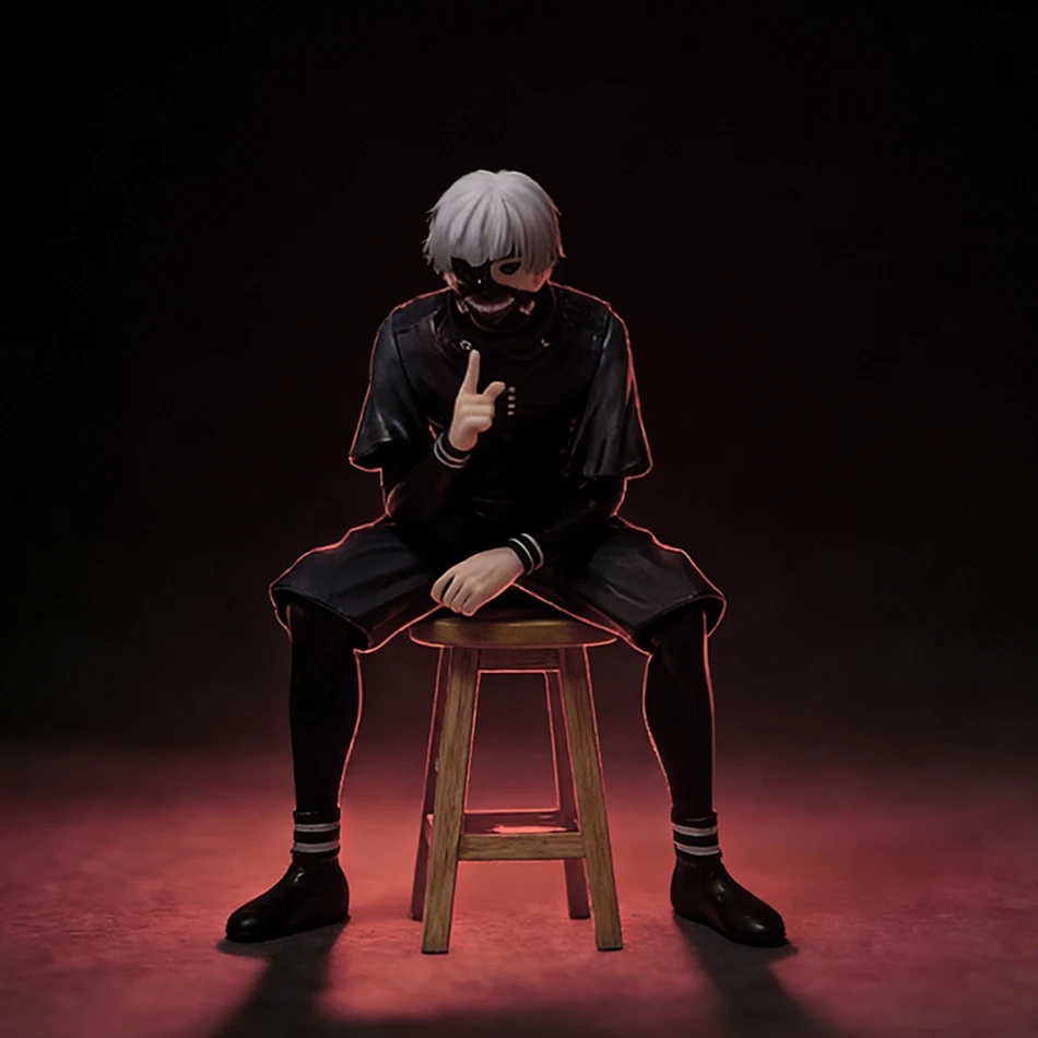 Figura de Tokyo Ghoul con Máscara de Centipeda de 19 cm, Figura de Kaneki Ken, Figura Sentada, Adorno Decorativo, Modelo de Juguete, Regalo