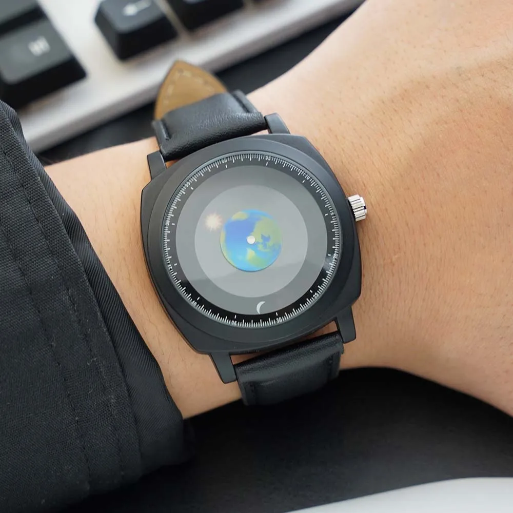 YAZOLE Men Watches Minimalist Style Simple Quartz Wristwatches Waterproof Student Clock Unique Sun Moon Earth hands reloj hombre
