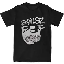 Mens T-Shirt Music Band Gorillaz T-Shirts Fashion Beach Tee Shirt Vintage Print Cotton Tops Plus Size 5XL