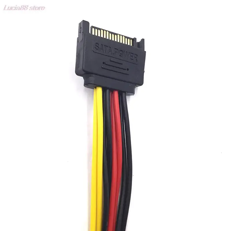 Hard Disk Power Cabo de Extensão, SATA II, macho para 2 Feminino, 15Pin Poder, HDD Splitter, Y 1 a 2