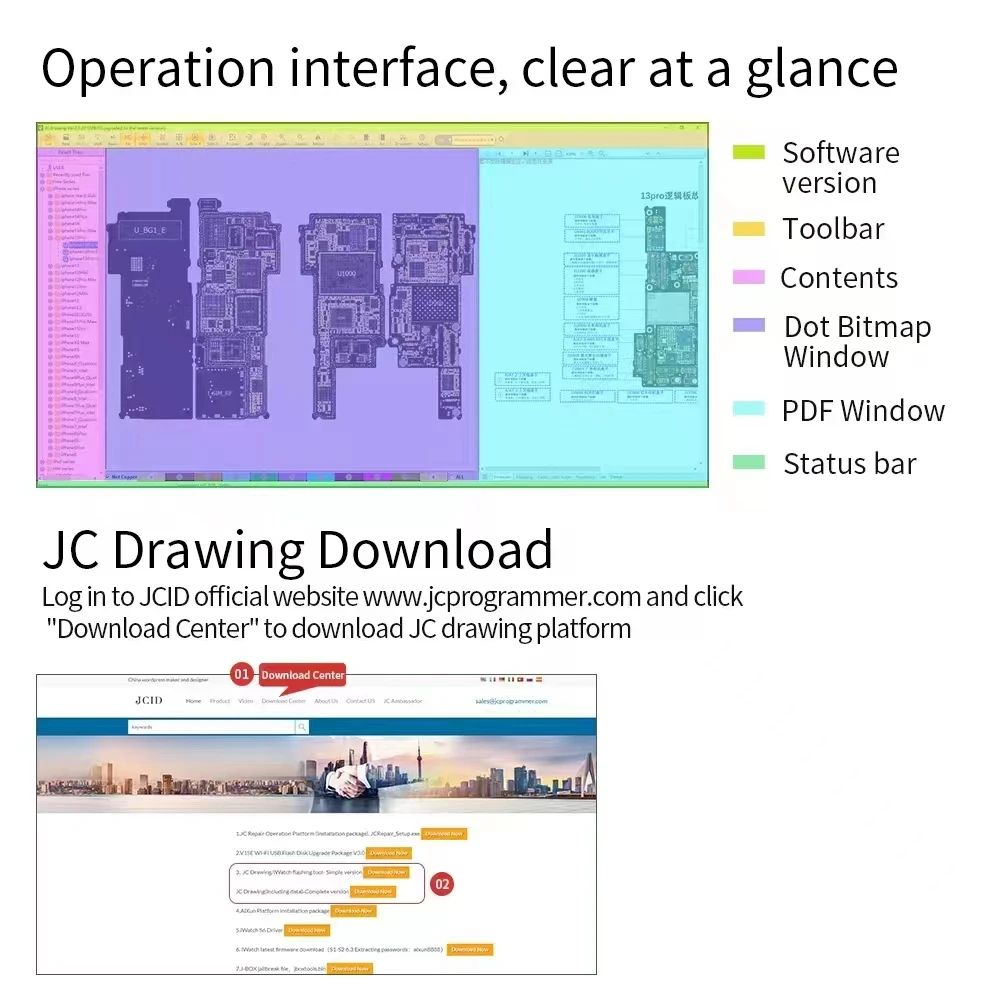 JC JCID 1 Year VIP Card Schematic Diagram Bitmap Drawing Intelligent Online Dongle Schematic For iPhone Android ipad Repair