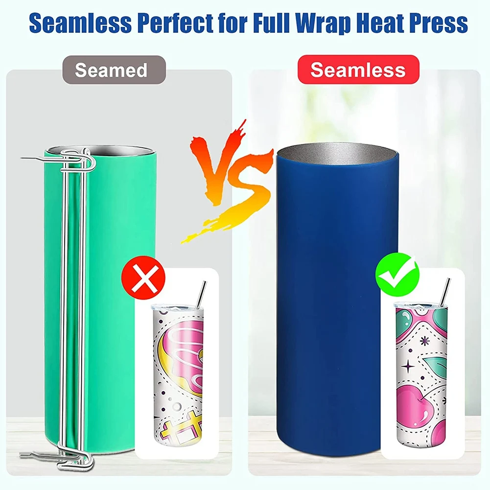 Sublimation Blanks Silicone Bands Sleeve Kit for Sublimation Tumblers 20 oz Skinny, Wraps Instead Shrink Paper in Oven