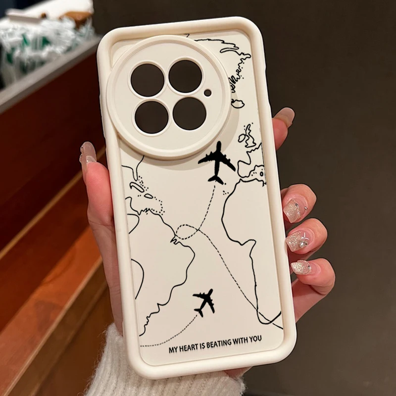 Phone Case For OnePlus 13 12 Aircraft Flight Route Shockproof Bumper TPU Silicone Soft Cover Fundas For OnePlus 13T 13R 12R 11R
