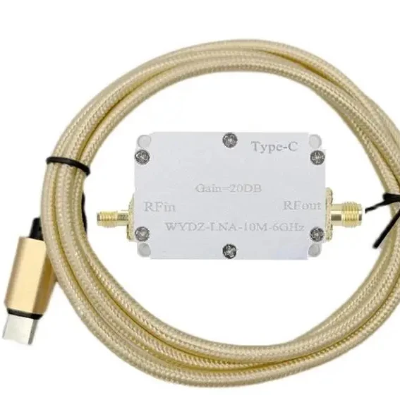 Amplifier 10M-6GHz High Flatness LNA Low Noise Amplifier 20DB/30DB Gain with Type-C Cable