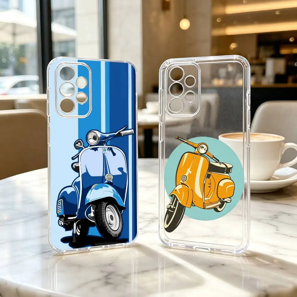 

Moto B-Bike Cool for V-Vespas Scooters Phone Case Transparent Silicone Soft For SamsungS25,S24,S21,S22,S23,S30,Ultra,S20,Plus,Fe