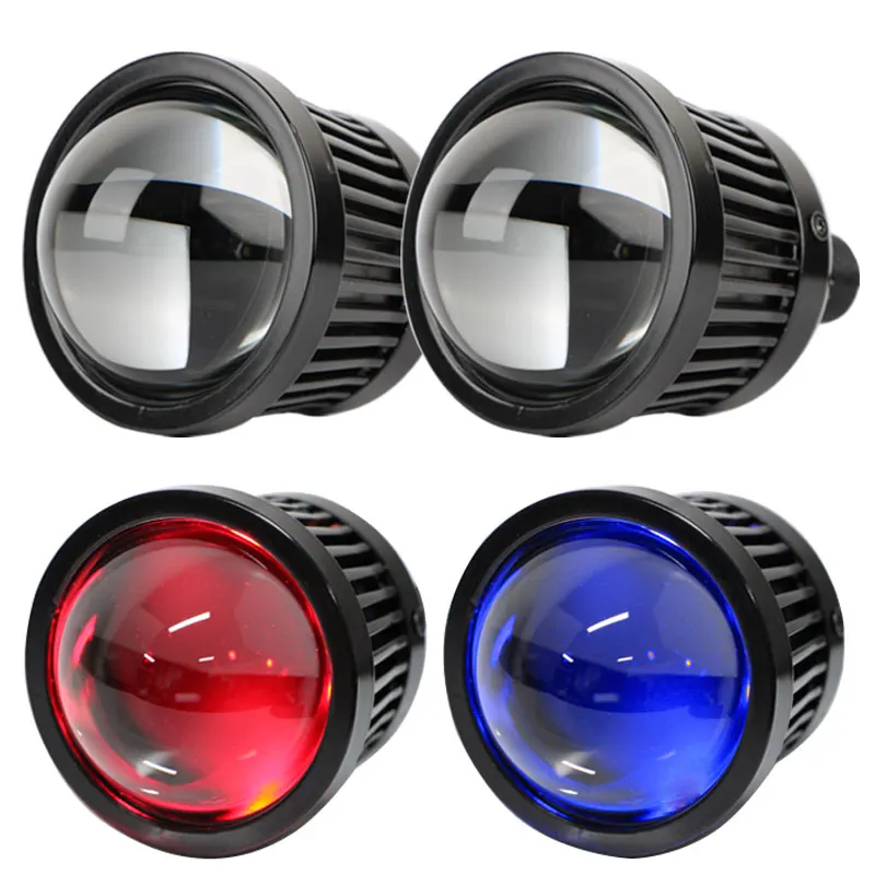 

2021 New Universal Red Blue Devil's Eye LED Lens Laser Fog Light/Driving Light for Car Motorcycle Bicycle 6500K 6000K Color