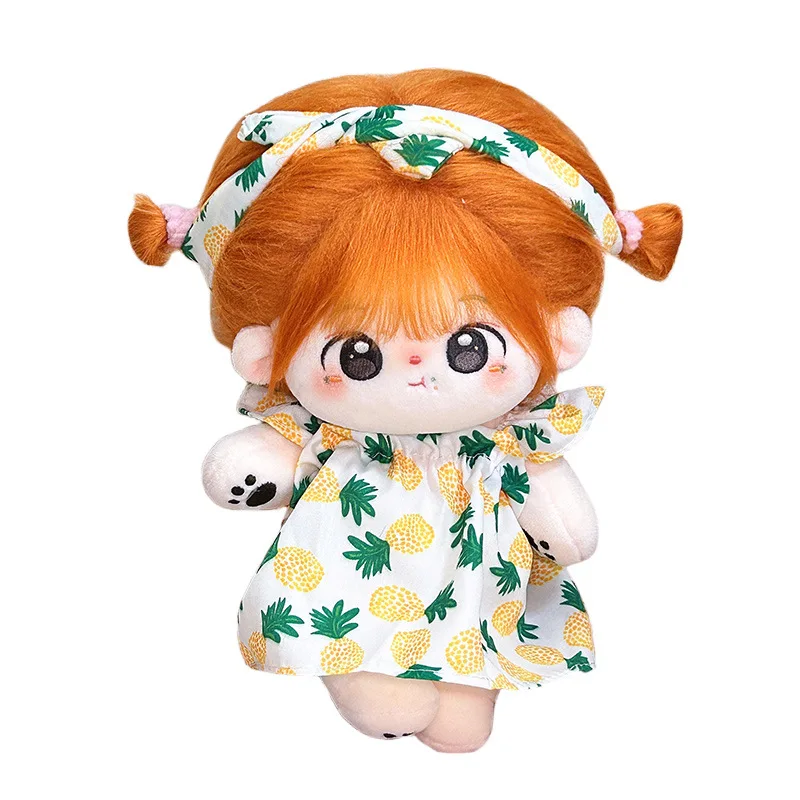 Doll Clothes For 20cm Idol Dolls Accessories Fit Plush Stuffed Cotton Doll Pineapple Dress Skirt Outfit For Korea Super Star Toy