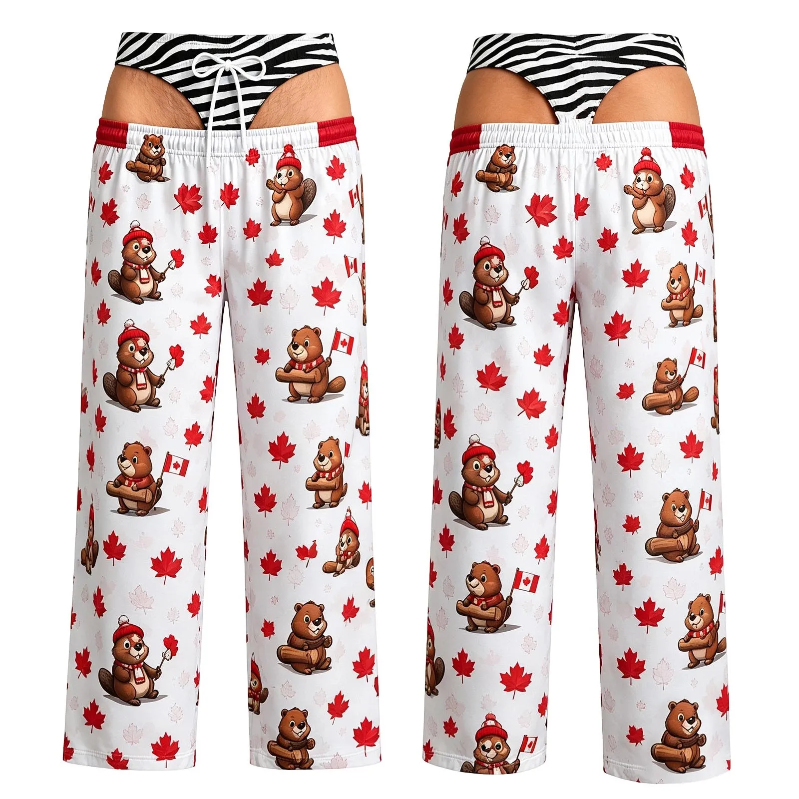 Men's New Cartoon Animal Digital Printed Fun Hip Pants Christmas Event Party Quick Drying Loose Pants