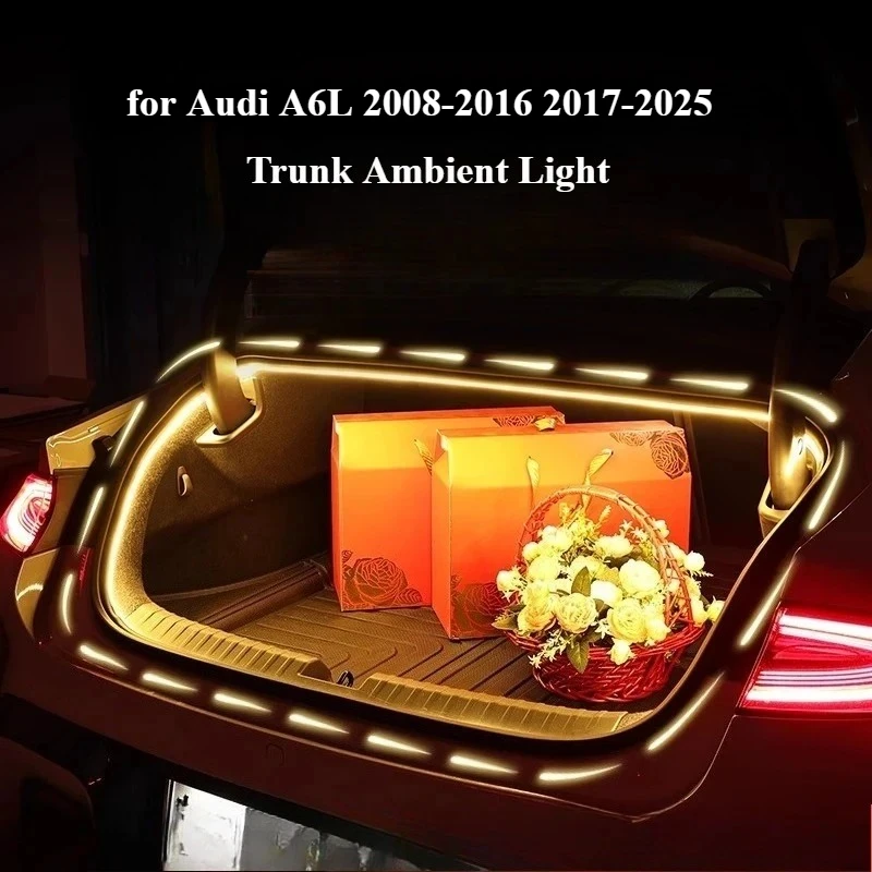 

for Audi A6L 2008-2016 2017-2025 12V Car Trunk Ambient Light Strip Upgraded Waterproof Flexible DIY Rear Trunk Silicone Lights