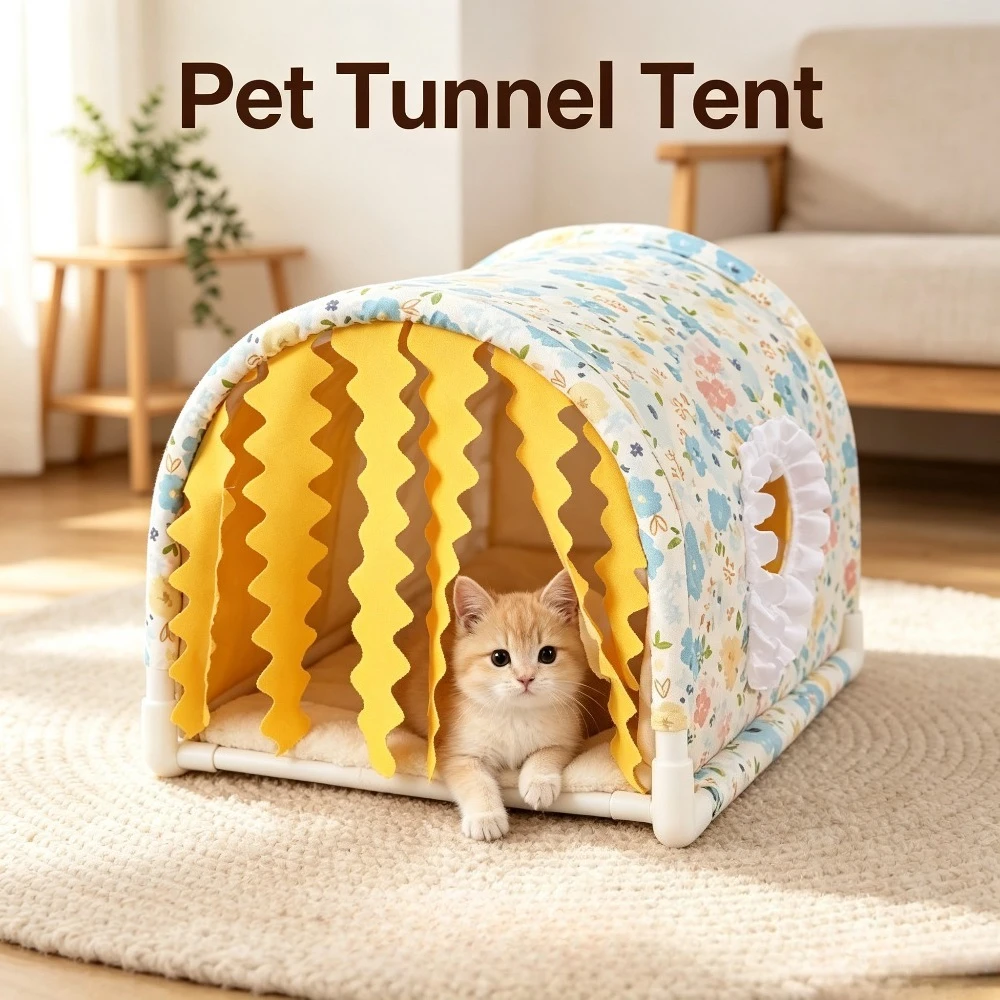 Hamster Shelter Small Rabbit Guinea Pig Triangle Tassel Nest Cage Decoration Small Animal House Habitat Accessories