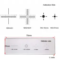 1PCS 0.01mm Microscope Stage Micrometer Cross Dot 0.01mm Microscope Calibration Slide Ruler Tools