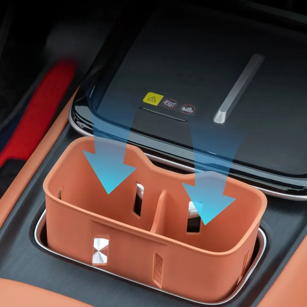 Car Center Console Silicone Water Cup Pad Waterproof Anti-Slip Drinks Holder Anti-skid Mats For Changan Deepal S05 2024-2026 detail image 2