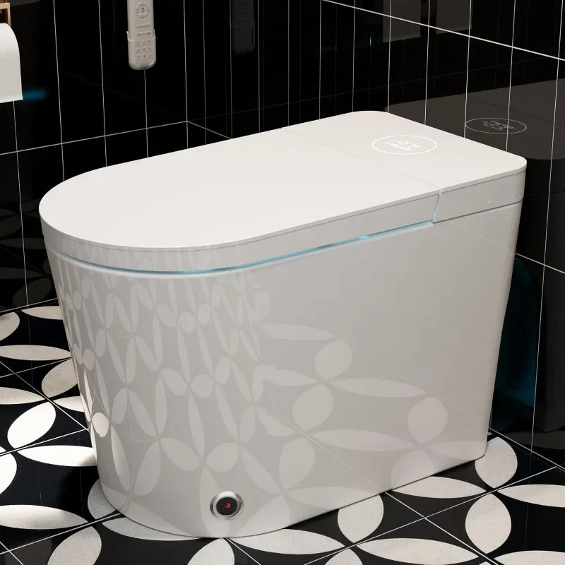 

Bidet Built in Self Cleaning, Auto Open Lid, High Pressure Auto Flush, Modern Toilet Combo with Instant Warm Water Washing