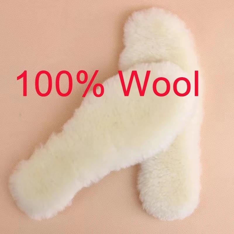 

Winter Sheepskin Wool Insole Fur One Insole Men Women Warm Thickened Snow Boots Cotton Insole