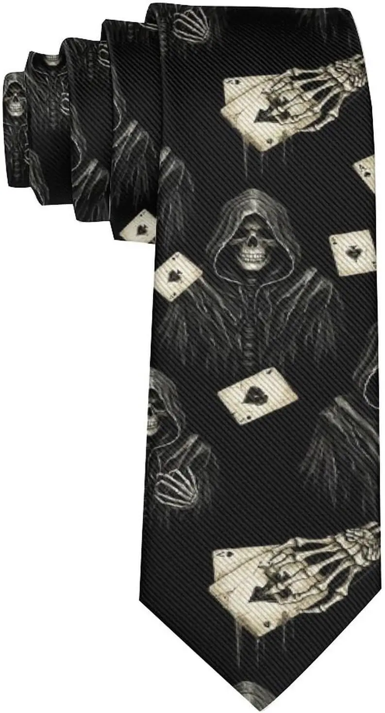 Men's Necktie Halloween Pumpkin Skulls, Slim Party Office College Wedding Decorative Ties Holiday