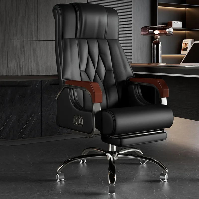 Leather Emperor Camp Office Chair Dresser Low Relaxing Cute Computer Arm Nordic Silla Oficina Library Furniture