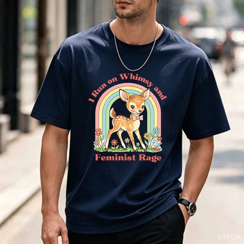 Whimsy and Feminist Rage T Shirt Trendy Men's T Rights Girl & Women Empowerment Graphic T Shirts Causal Short Sleeve Tees Tops