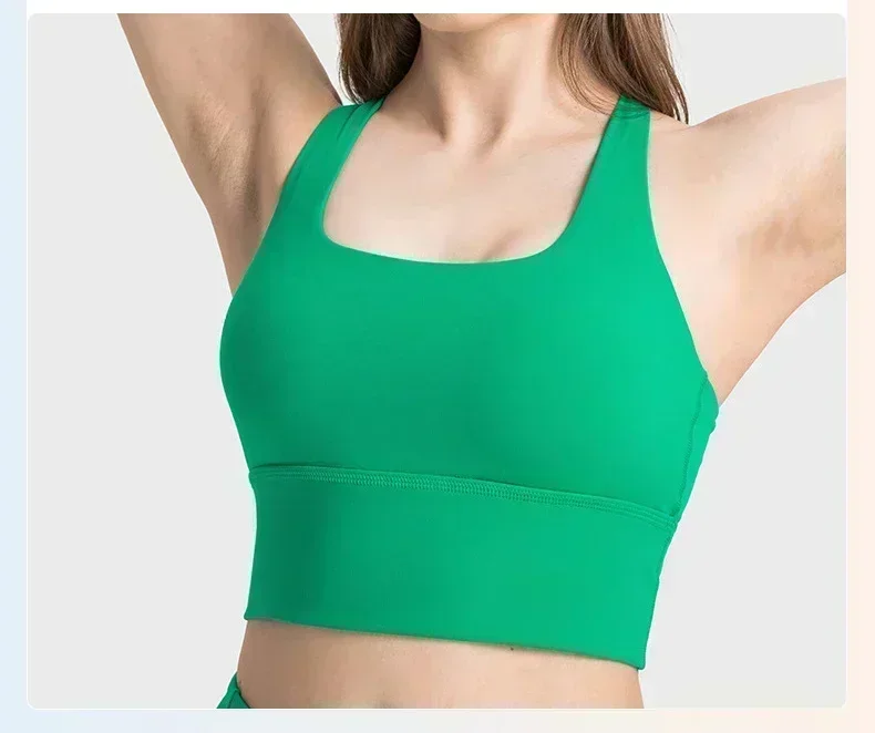 Reggiseno palangari Lemon Energy Criss Cross Back Fitness Sport Top Traspirante Supporto medio Allenamento Reggiseno yoga Imbottitura pettorale integrata