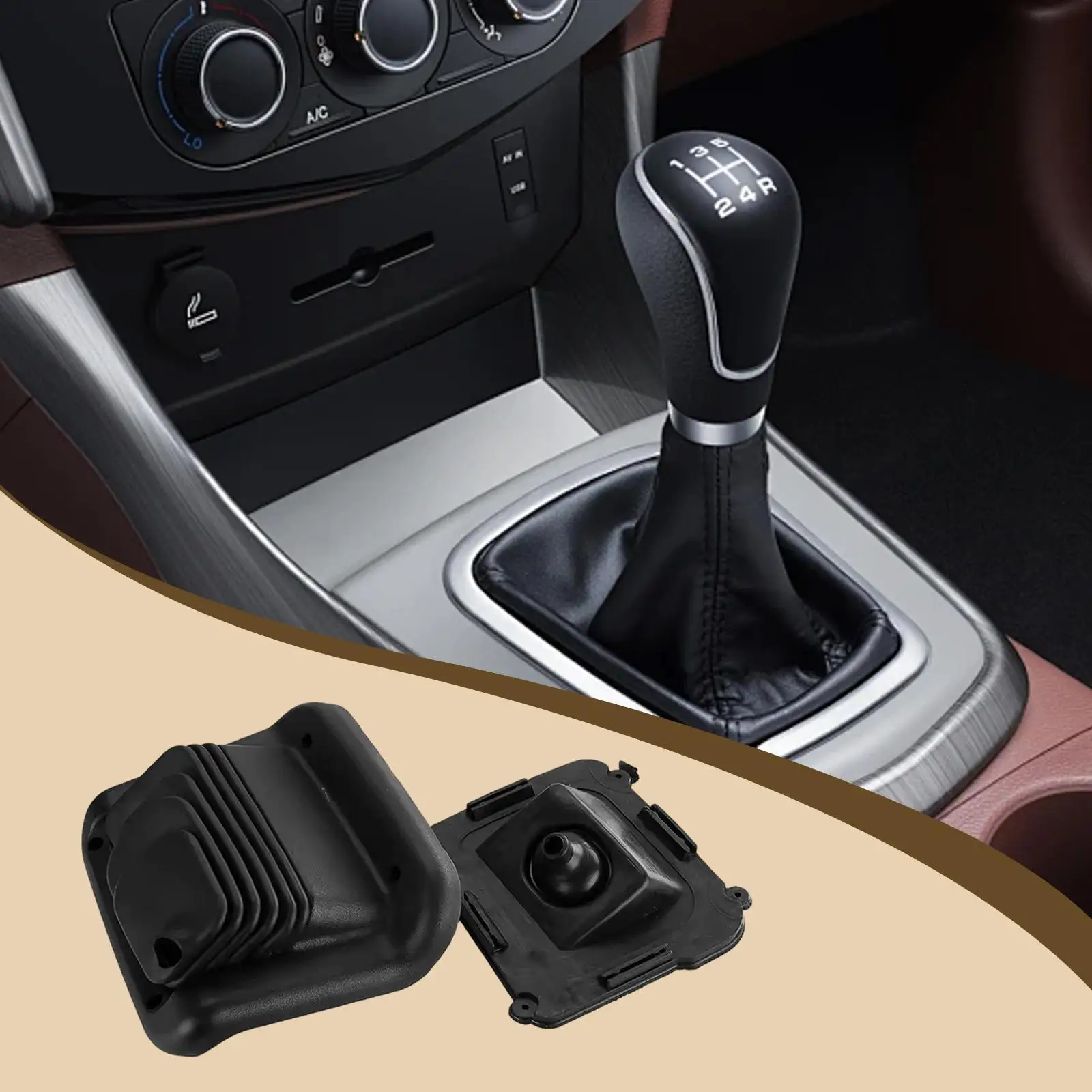 

Shifter Boot, Simple to Install Black Dustproof Replacement Manual Gear Shift Cover, F2TZ7277A for F150, F350 Replace Part