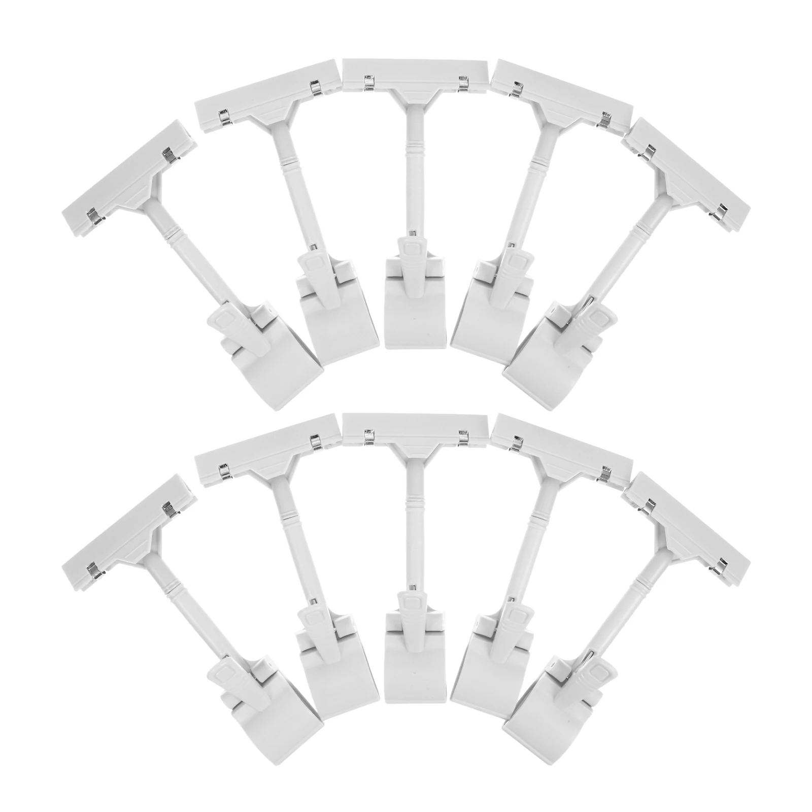 

10 Pcs Pop Ad Folder Advertising Label Rack Shelve White Pp Adhesive Sign Holder Clip