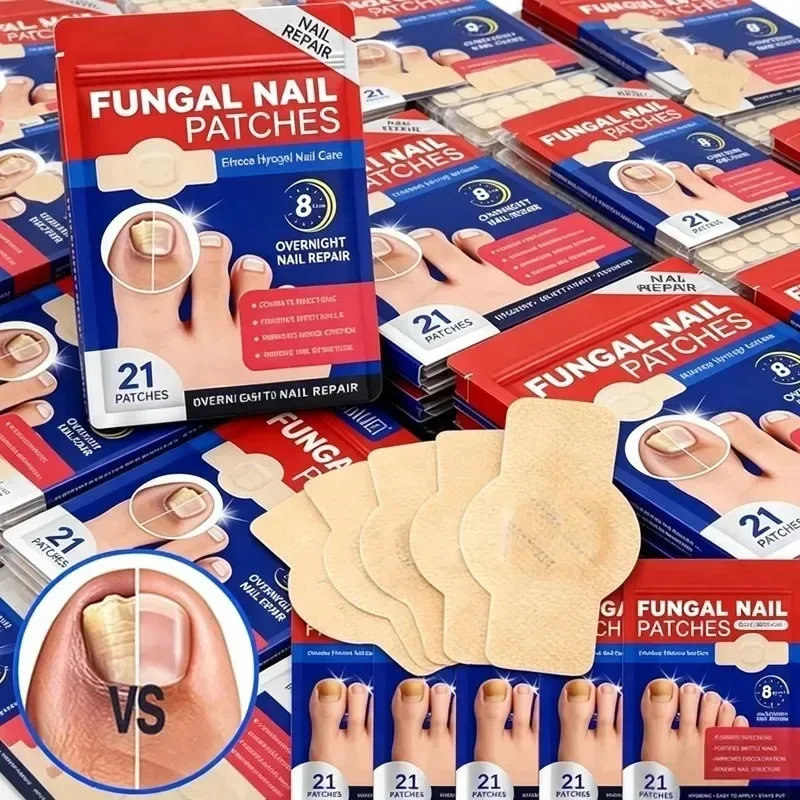 210pcs Waterproof Nail Fungus Correction Patch Finger Guard Bandage Nail Fungus Hollow Nail Cover Disguise Patch Toenail Care