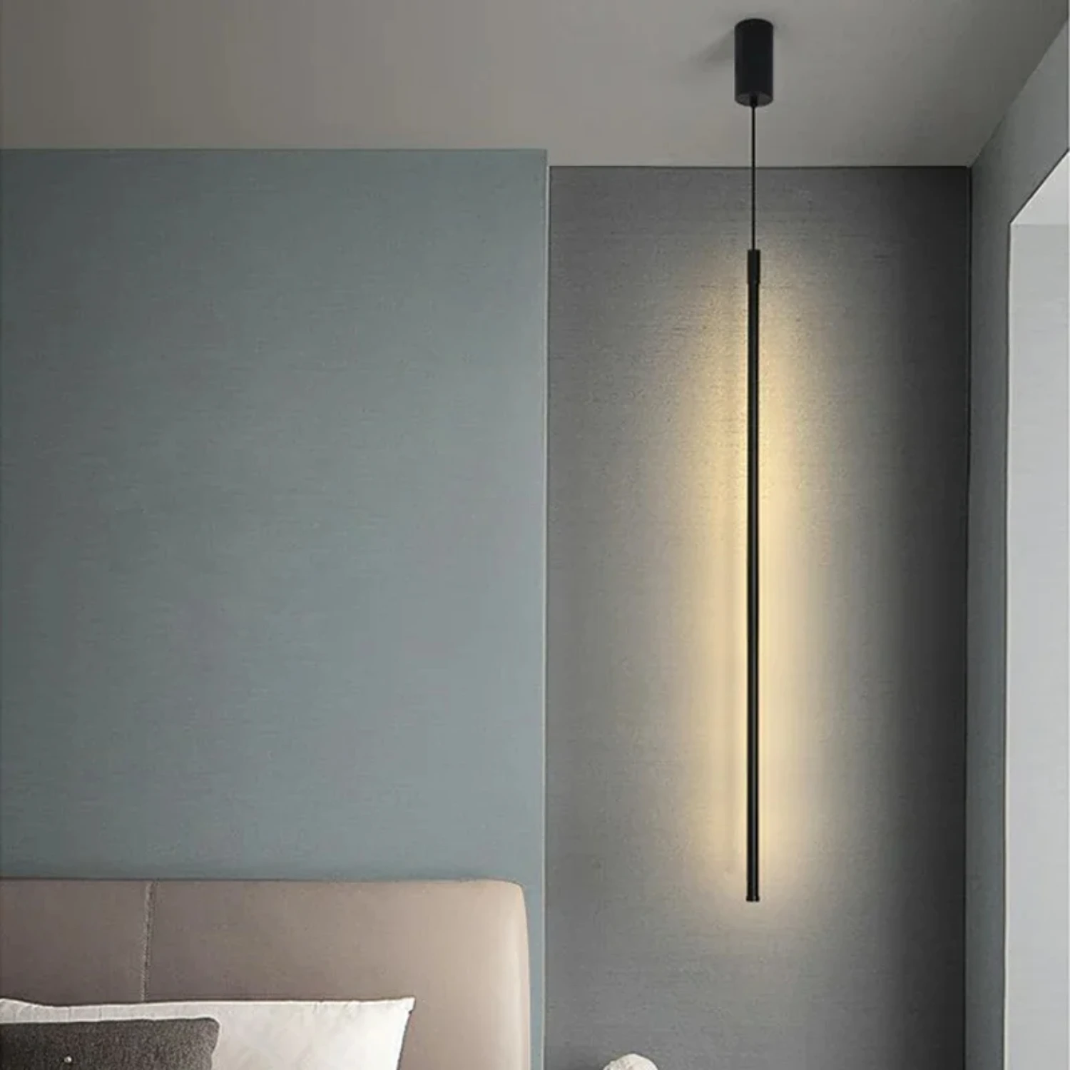 Nieuwe Moderne Led Hanglampen Minimalistische Zwarte Aluminium Kroonluchters Voor Eetkamer Slaapkamer Decor Bed Achtergrond Hangende Lam