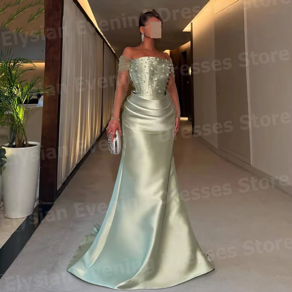 Anmutige schulterfreie Meerjungfrauen-Abendkleider für Damen, maßgeschneiderte Robe De Soirée, Ballkleider, formelle Partykleider für Damen